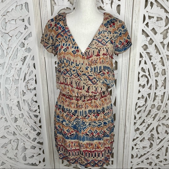 Rory Beca Tan Multicolor Silk Mini Dress - Picture 1 of 6